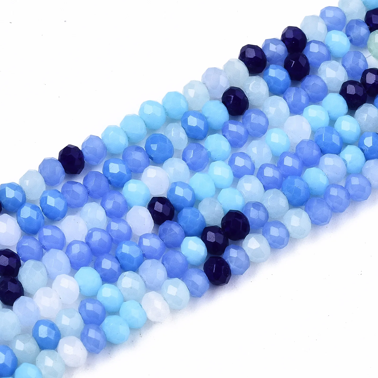 30 Strands Small Colorful Glass Beads 3x2mm Mini Loose Spacer Charm Beads Faceted Rondelle for DIY Jewelry Making Necklace Craft