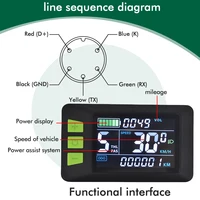UART2 P3C étanche vélo électrique LCD affichage compteur E Scooter panneau LCD avec USB UART pour pièces de vélo électrique de montagne (5PIN) 5
