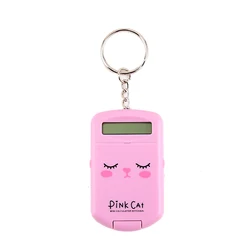 Mini calculatrice numérique Portable, Kawaii, affichage de poche, dessin animé, porte clés créatif, fournitures de bureau 