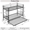 Twin Over Twin Bunk Bed Frame with Trundle,Metal Bunkbed Bedframe with Sturdy Guard Rail and 2 Ladders for Kids/Adults,Can be Di 2