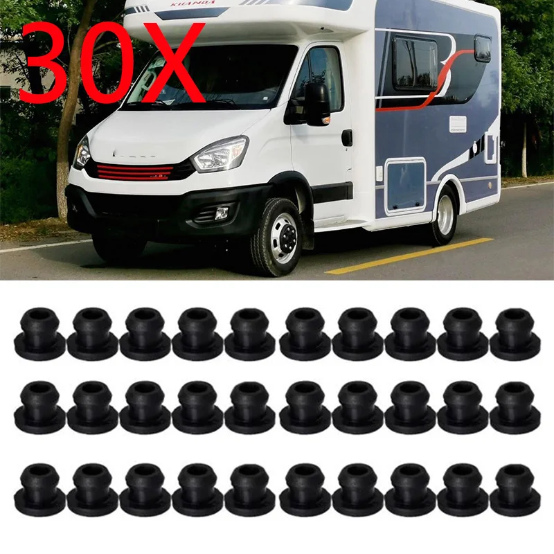 30Pcs Black Effective Reduce Scratches Heat Resistant RV Stove Grommet RV Car accessories rv stove grommet