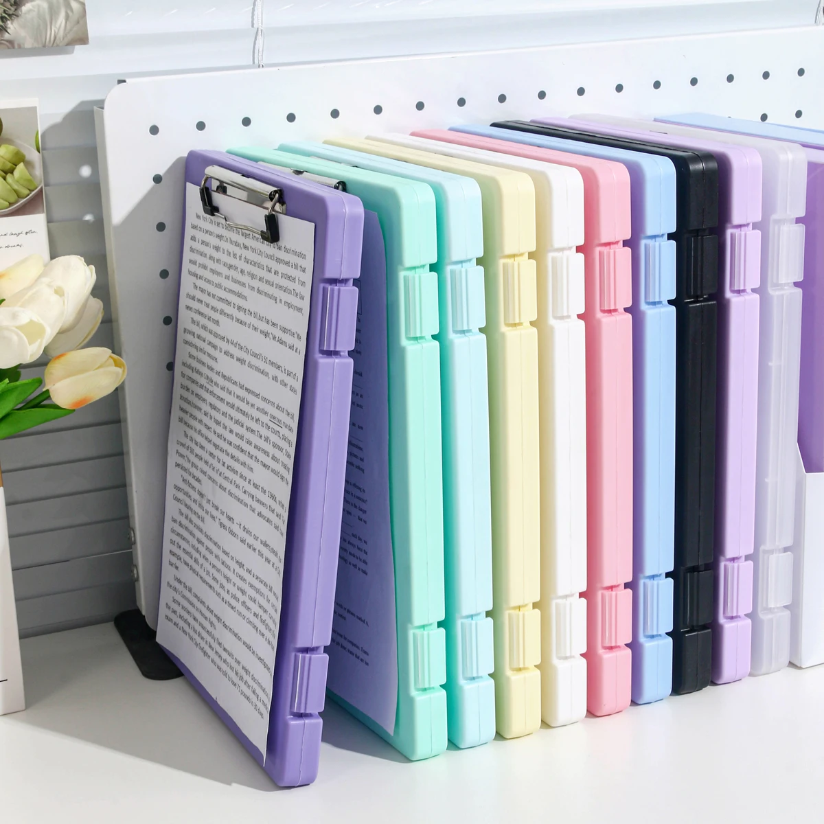 File Box Writing Pad Two-In-One A4 File Storage Box Multi-Functional Board Clip Test Paper Storage and Organization Artifact,writing clipboard