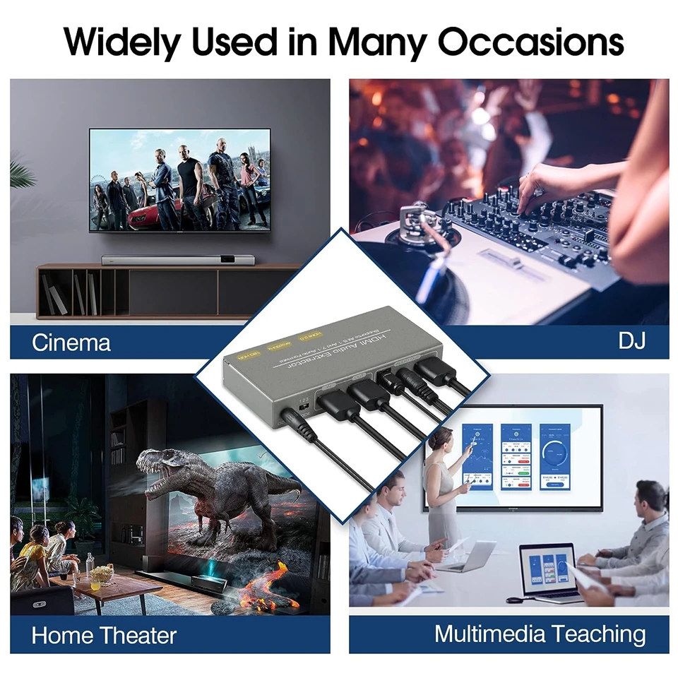 HDMI-compatible Audio Extractor 4K 60Hz HDMI to HDMI Optical TOSLINK SPDIF + 3.5