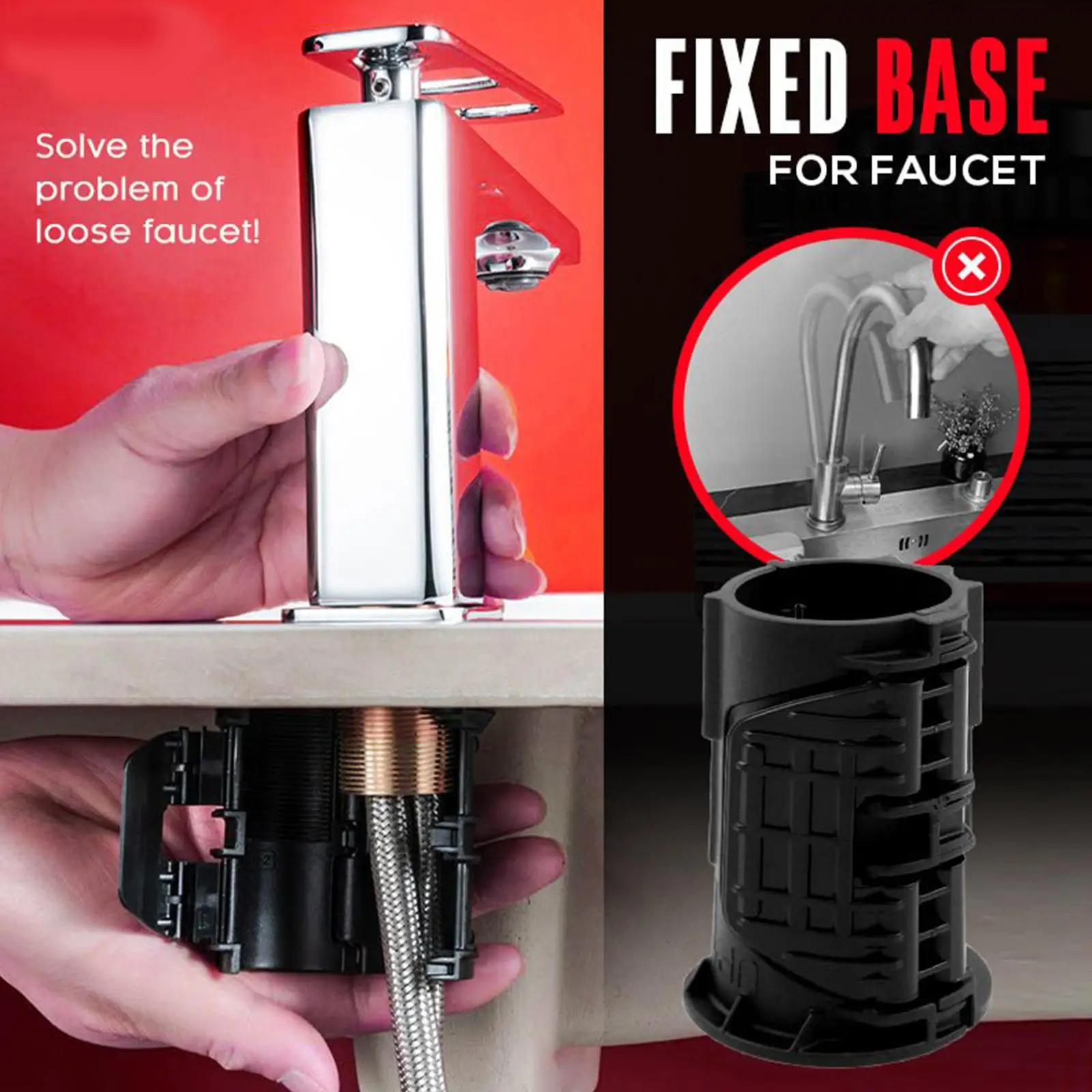 Base For Faucet Kitchen Sink Faucet Wash Basin Base Fixed Foot Nut Accessories Quick Install Repair Tool