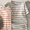 Baby Boy Stripe Shirt Summer Casual Short Bat Sleeve Kids Shirt for Boys Clothing Children Girls Sports Shirt Cotton Tops 4