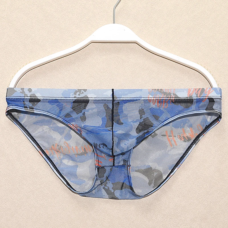 M-4XL 5Color Ultra-thin Printing Transparent Mesh Front Bulge Pouch Men Underpant See Through Breathable Daily Party Pouch Brief translucent tracing paper copy transfer printing drawing paper 83g sulfuric acid paper ultra thin tracing paper papel transfer
