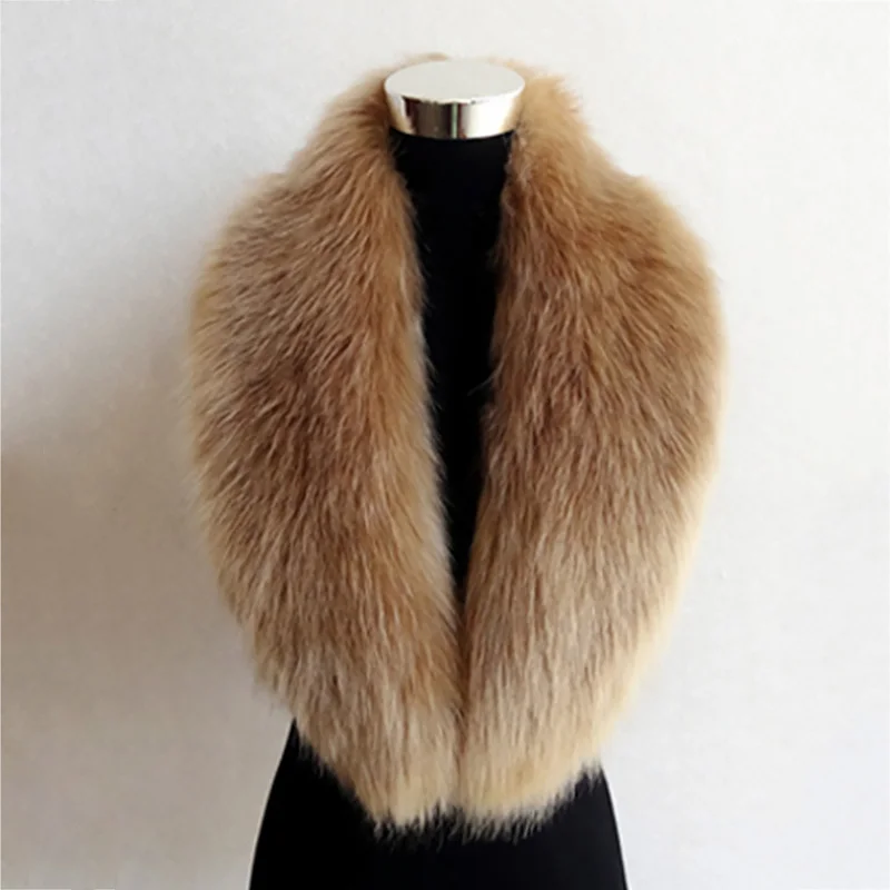 Faux Fox Fur Collar Scarf Thick Imitation Fur Shawl Collar Wrap Neck Winter Neck Warmer Scarf Down Jackets Hood Fur Decoration 2