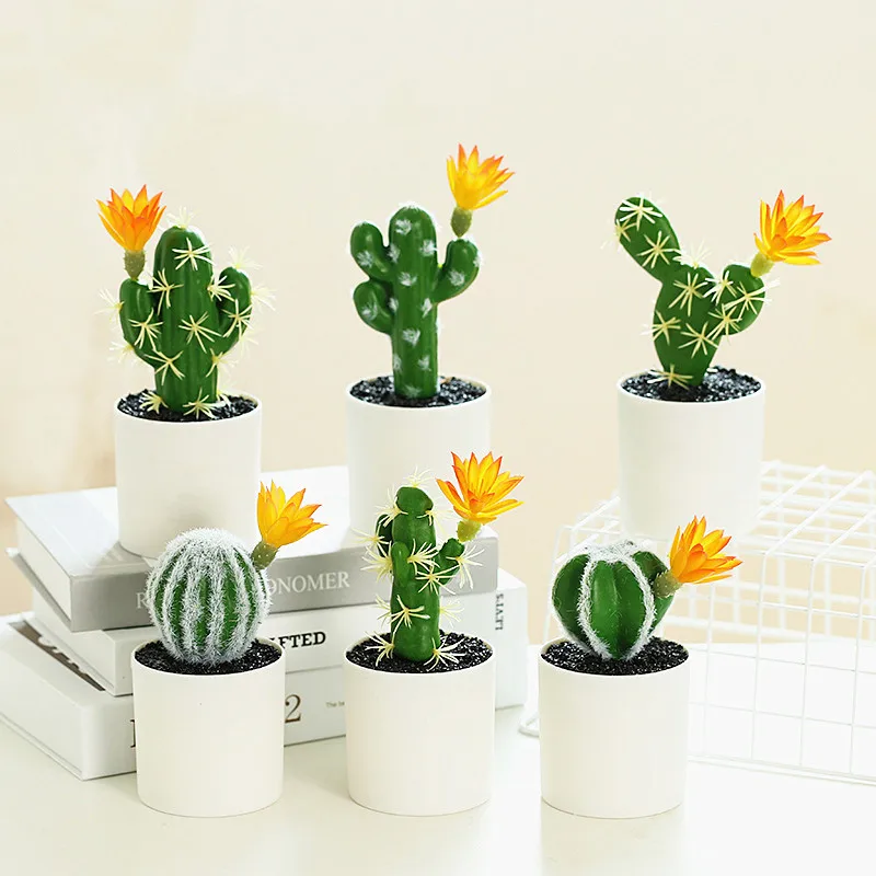 Planta verde simulada de Cactus, decoración creativa DIY para el hogar,  planta suculenta, Paisaje en maceta - AliExpress