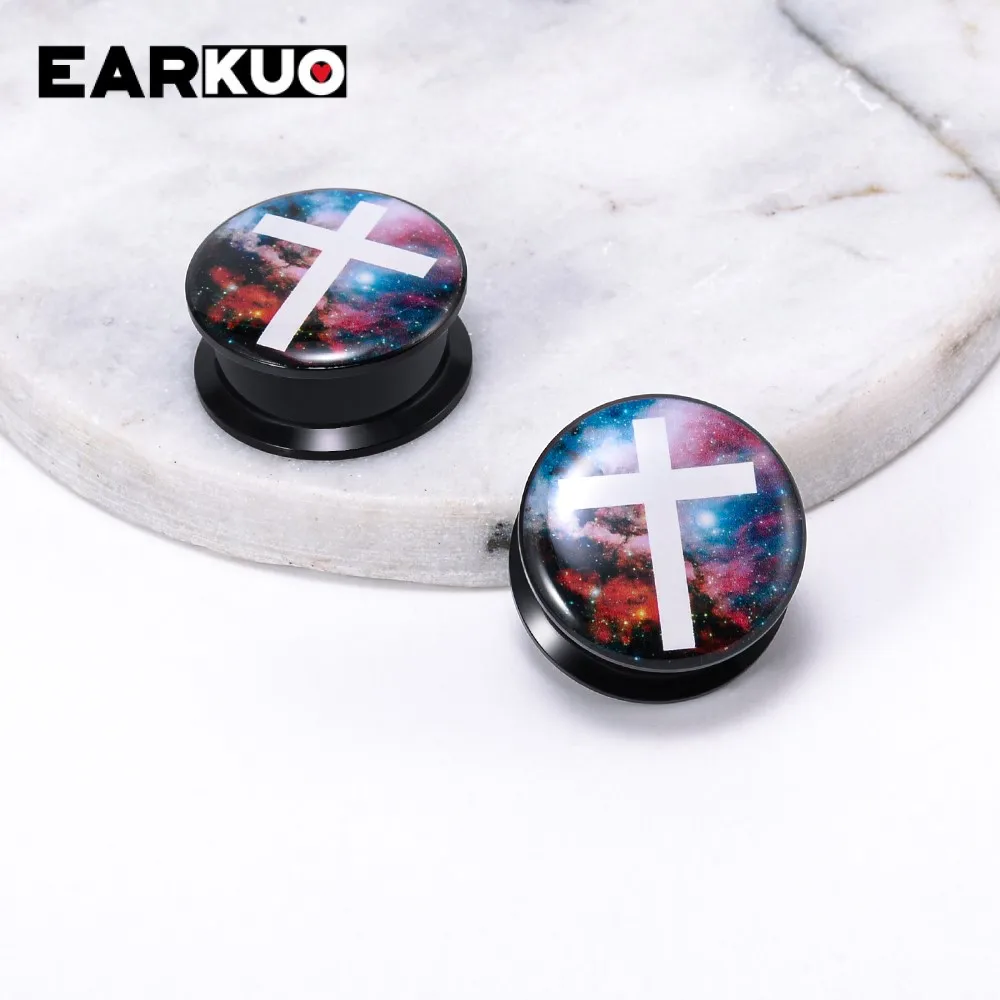 EARKUO Acrylic Sheep Head Dinosaur Pentagram Moon Ear Tunnels Plugs Piercing Body Jewelry 2PCS piercing jewelry,body piercing earrings,ear piercing jewelry,body piercing jewelry,body jewelry