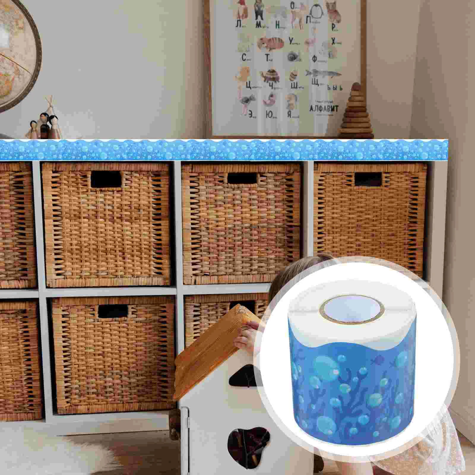 

Подводная граница, наклейка, доска объявлений, отделка, наклейки, аксессуар, съемная бумага с мультяшным рисунком