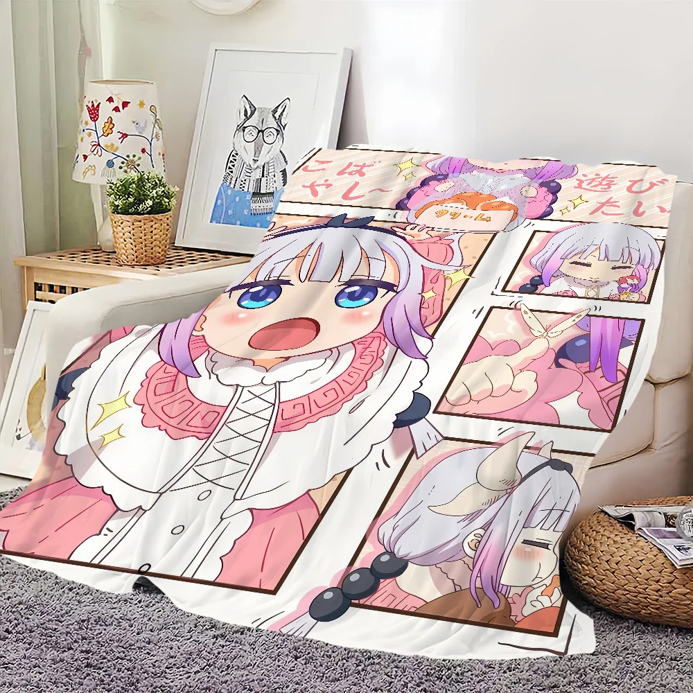 Flannel warm comfort  Dragon soft plush blanket k-Kobayashis Maid for sofa living Miss anime room office bedroom travel gift 3