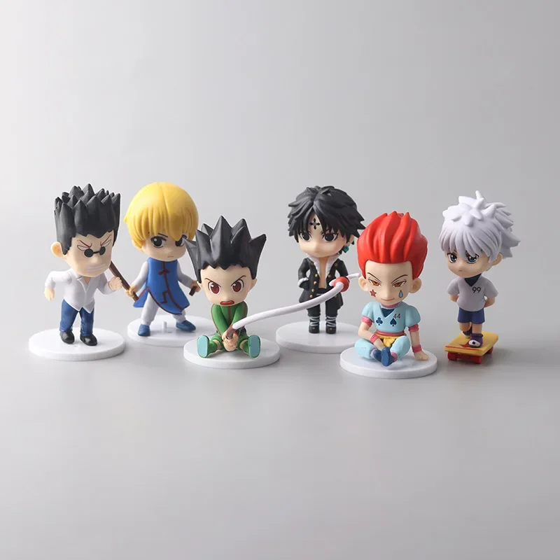 

6 Hunter X Hunter фигурка модели Аниме GON FREECSS, KILLUA ZAOLDYECK, MACHI, HYSKOA шасси настольные украшения