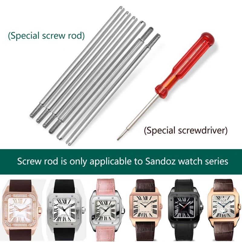 Adatta A Cartier Santos Watch Biella Perno A Vite Cinturino In Argento Accessori Speciali Impermeabile E Antiruggine 20Mm 23Mm