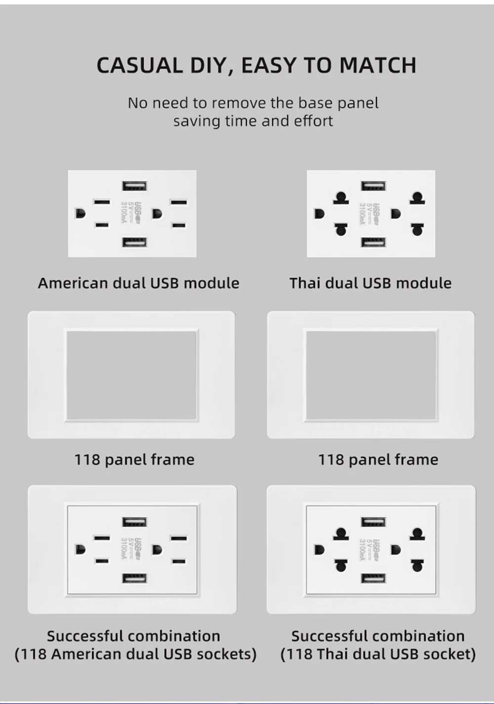 Parede americana plugues pretos