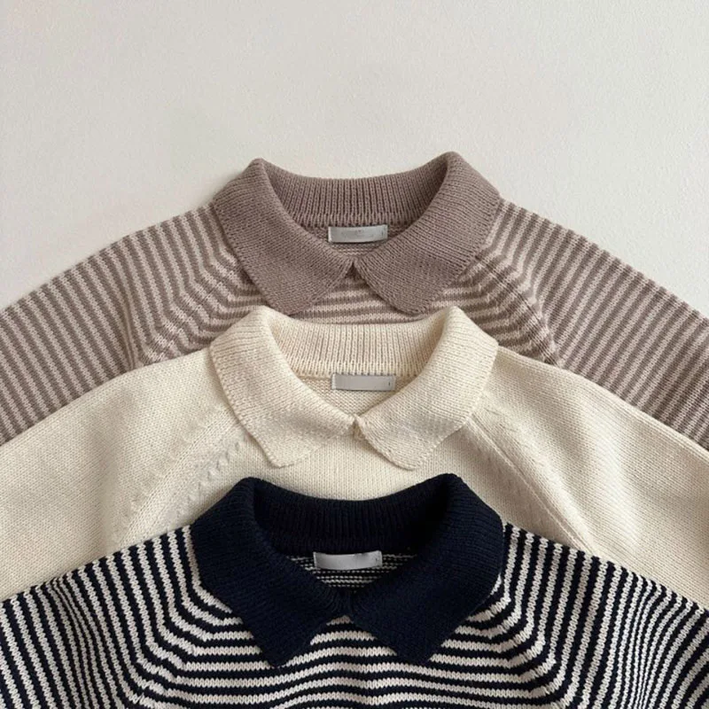Kids Striped Sweaters Classic Cardigan
