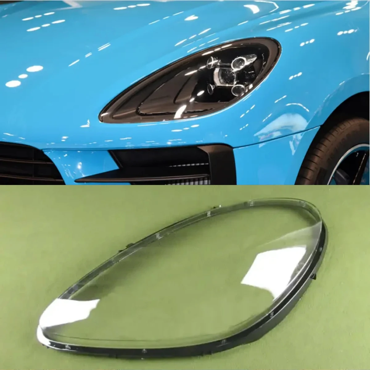 

For Porsche Macan Headlight Shell Lamp Shade Transparent Headlamp Cover Plexiglass Replace Original Lampshade 2019 2020 2021