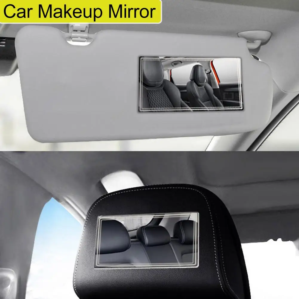 Auto Sun Visor HD Makeup Mirror,Portable Self-Adhesive Seatback Stainless  Steel Mirror,Universal Car Interior Cosmetic Mirror