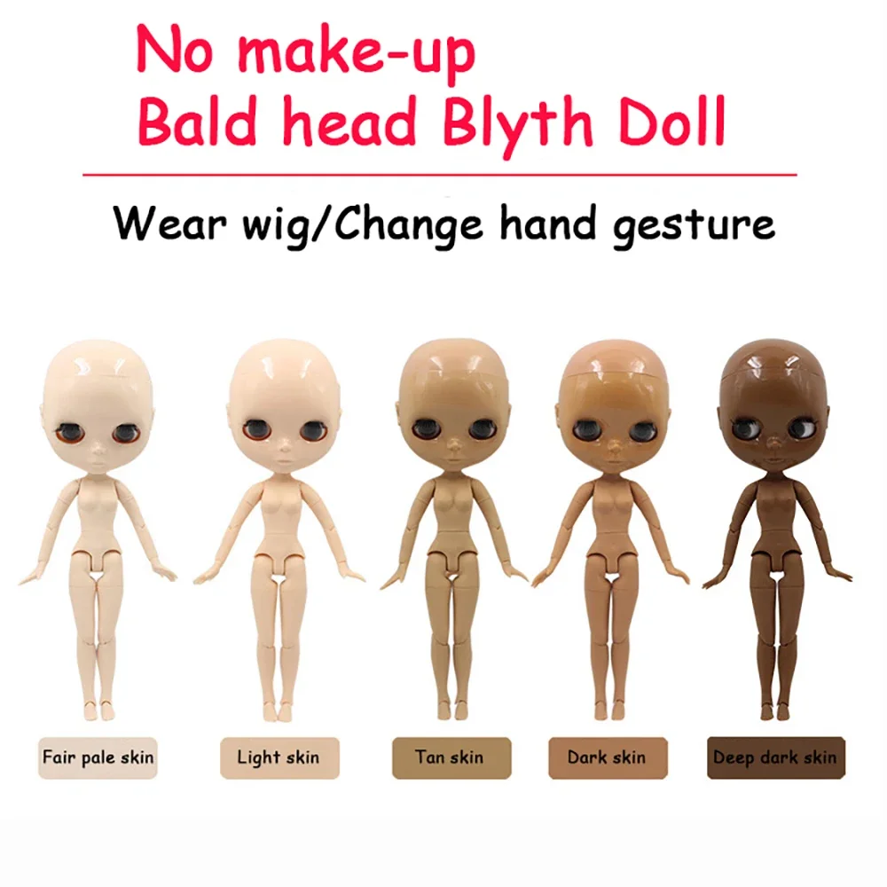 ICY DBS Blyth Doll 19 Joints 30cm 1/ 6 BJD Doll Bald Head No Wig Nude Body Glossy Face DIY Makeup Custom DIY Doll Anime Girls