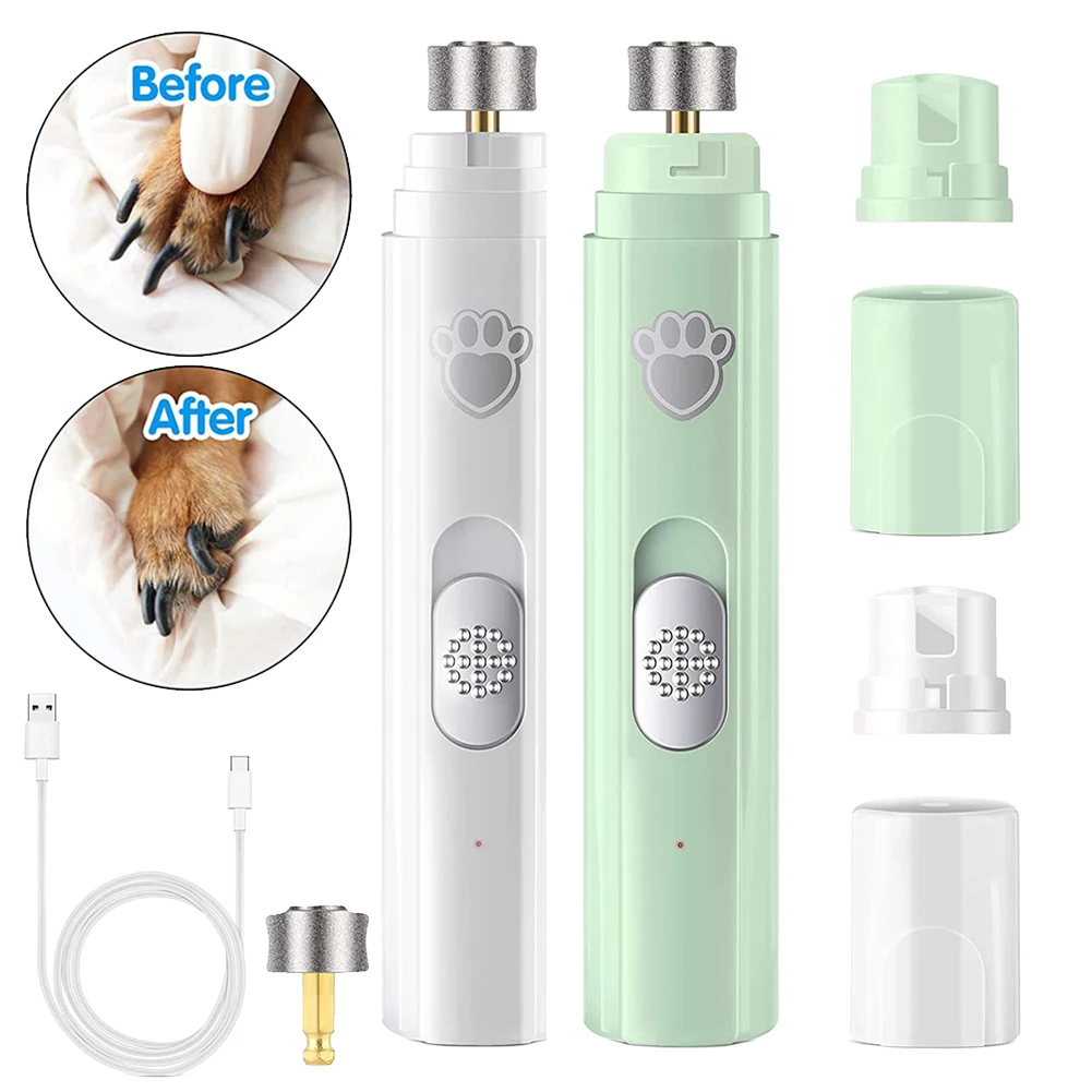 Electric Dog Nail Grinder Pet Nail Clipper USB Rechargeable Pet Trimmers Painless with Polisher Wheel for Small/Large Pets pet nail clipper pet nail grinder