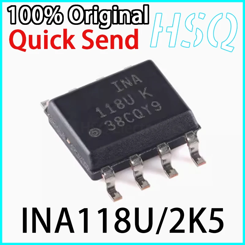 

2PCS Original INA118U/2K5 INA118UK SOIC-8 Low-power Precision Instrument Amplifier Chip