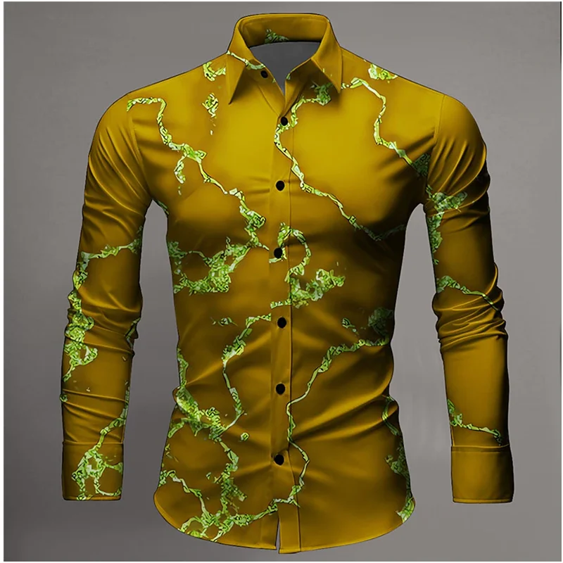 thumbnail image 1 of Camisa formal de manga larga con diseño de raL rojo para hombre, estilo callejero de gran tamaño, informal, original, con estampado 3D, estilo Harajuku, talla grande 5XL, 1 of 4