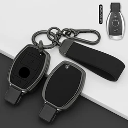 Premium Zinc Alloy Leather Car Key Case - Luxury Design (2 Button Black B)