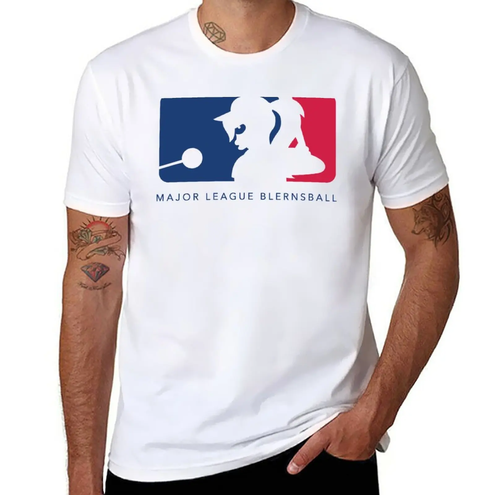 

New Major League Blernsball (White) T-Shirt cute tops funny t shirt men clothing