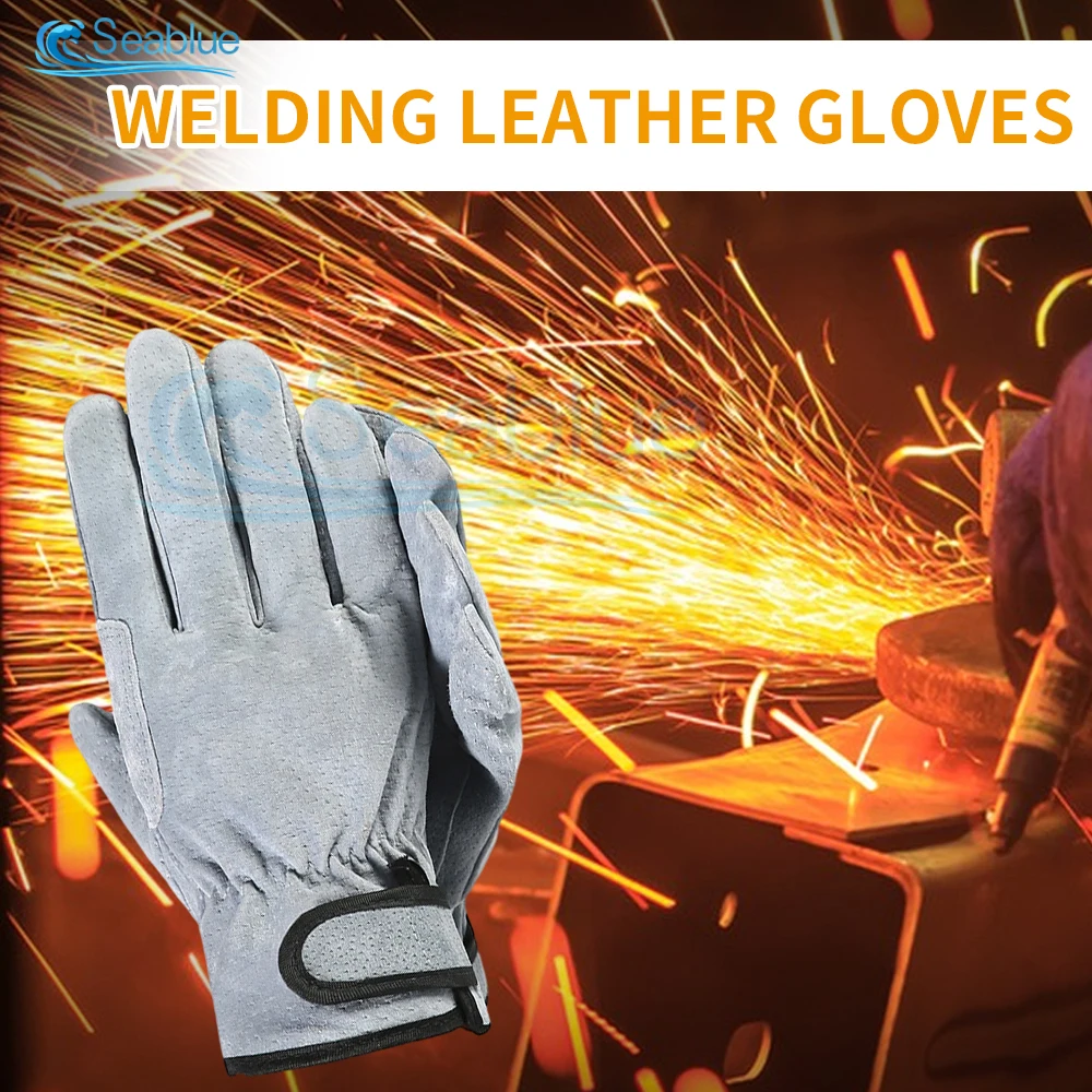 Work Gloves Cowhide Leather Welding Gloves Heat Resistant Security Protection Safety Work 1 Pair Welder protective gloves,safety gloves