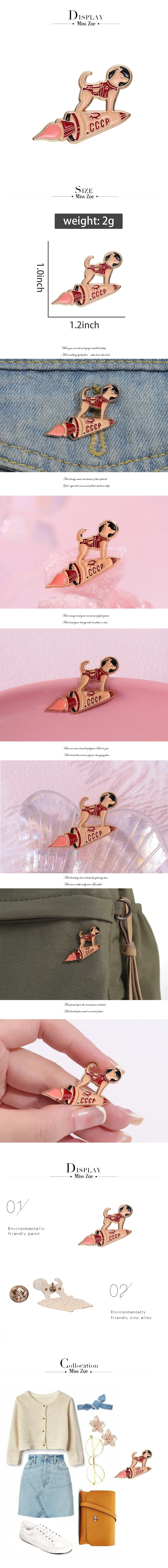 Weltraumhund Emaille Pins Benutzerdefinierte Astronaut Astronaut Laika Broschen Revers Abzeichen Cartoon Tier Schmuck Geschenk für Kinder Freunde – Detail 1