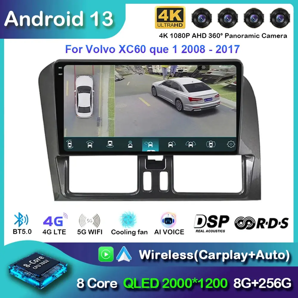 

Android 13 Car Radio For Volvo XC60 que 1 2008 - 2017 Stereo Multimedia Player GPS Navigation BT Carplay No 2din DVD