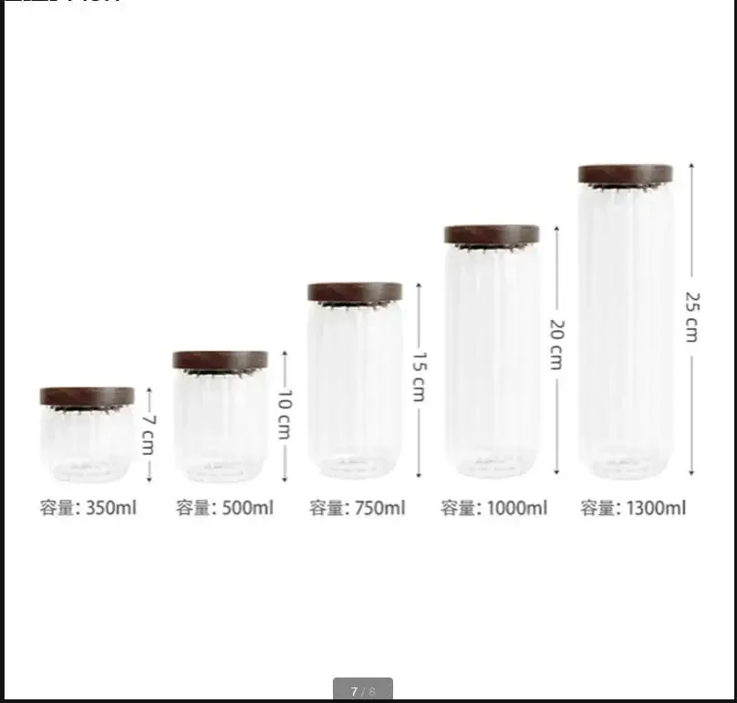 나무 뚜껑 Orgnizer 유리 밀폐 용기 주방 보관 병 항아리 봉인 된 식품 용기 생강 시리얼 디스펜서
