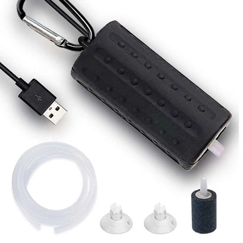 

USB бытовой кислородный насос для аквариума, бесшумный кислородный насос, черный аквариумный портативный воздушный насос для рыбалки на открытом воздухе