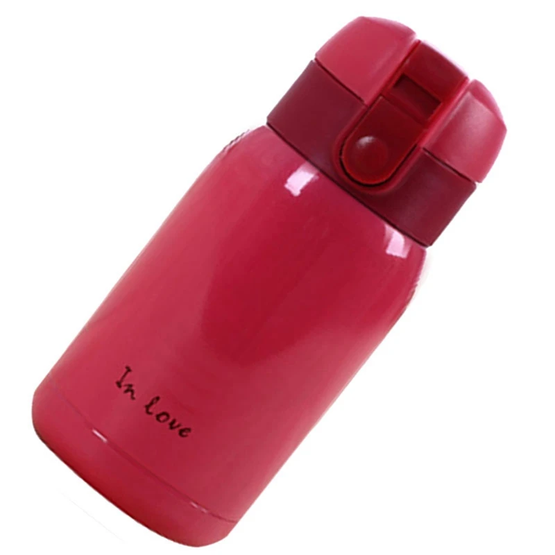 미니 스테인리스 스틸 보온병, 큰 배 보온병, 로즈 레드, 2X, 200ml
