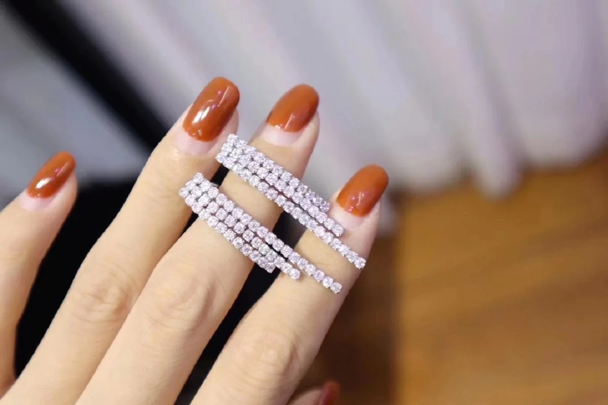

925 Sterling Silver Plated 18k White Gold CZ Gemstone Tassel Earrings Women Fashion Wedding Jewelry