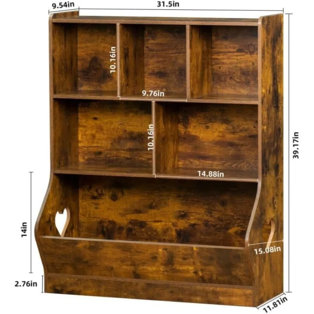 Kids Toy Storage Organizer, Children Small Bookcase and Bookshelf, Toddler Cubby Toy Storage Cabinet, Toy Shelf for Playroom 3