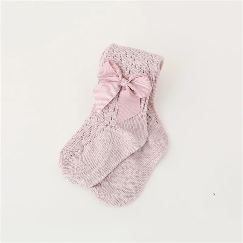 Girls Pantyhose 0-36Month Summer Baby Tights For Girls Lace Mesh Thin Toddler Girls Tight Fashion Bow Cotton Princess Pantyhose knit tights