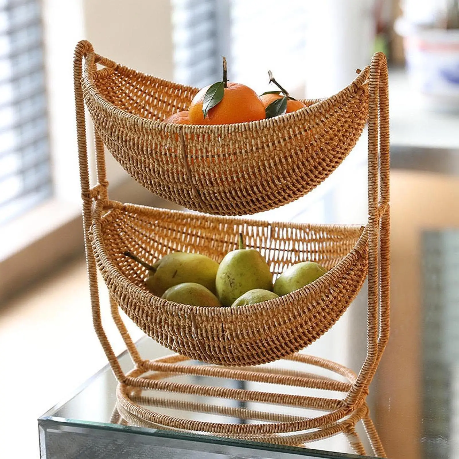 Fruit Basket of 2 Creative Decorative Levels for The Dining Party Vacation