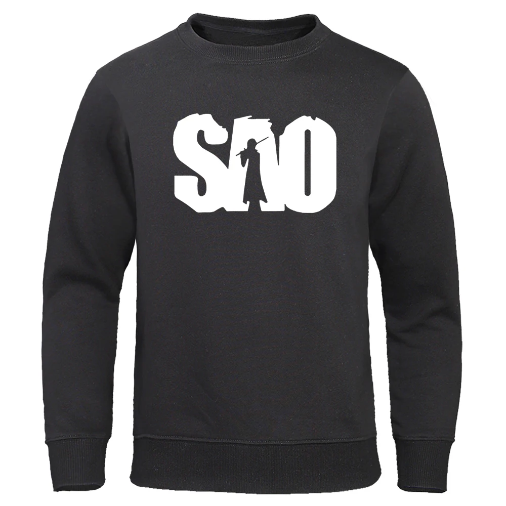 

Japanese Style Harajuku Novel Sao Printed Men Clothes Fashion Crewneck Hoody Casual Crewneck Sweatshirt Autumn Fleece Sportswear