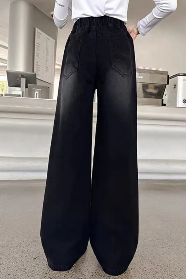 Wide-Leg Jeans Winter Fleece-Lined Thermal