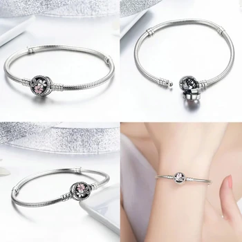 Uloveido Bracciale Donna Con Catena Serpente E Perline Cristallo Nero – Fatto A Mano, In Ottone, Regalo Con Sacchetto