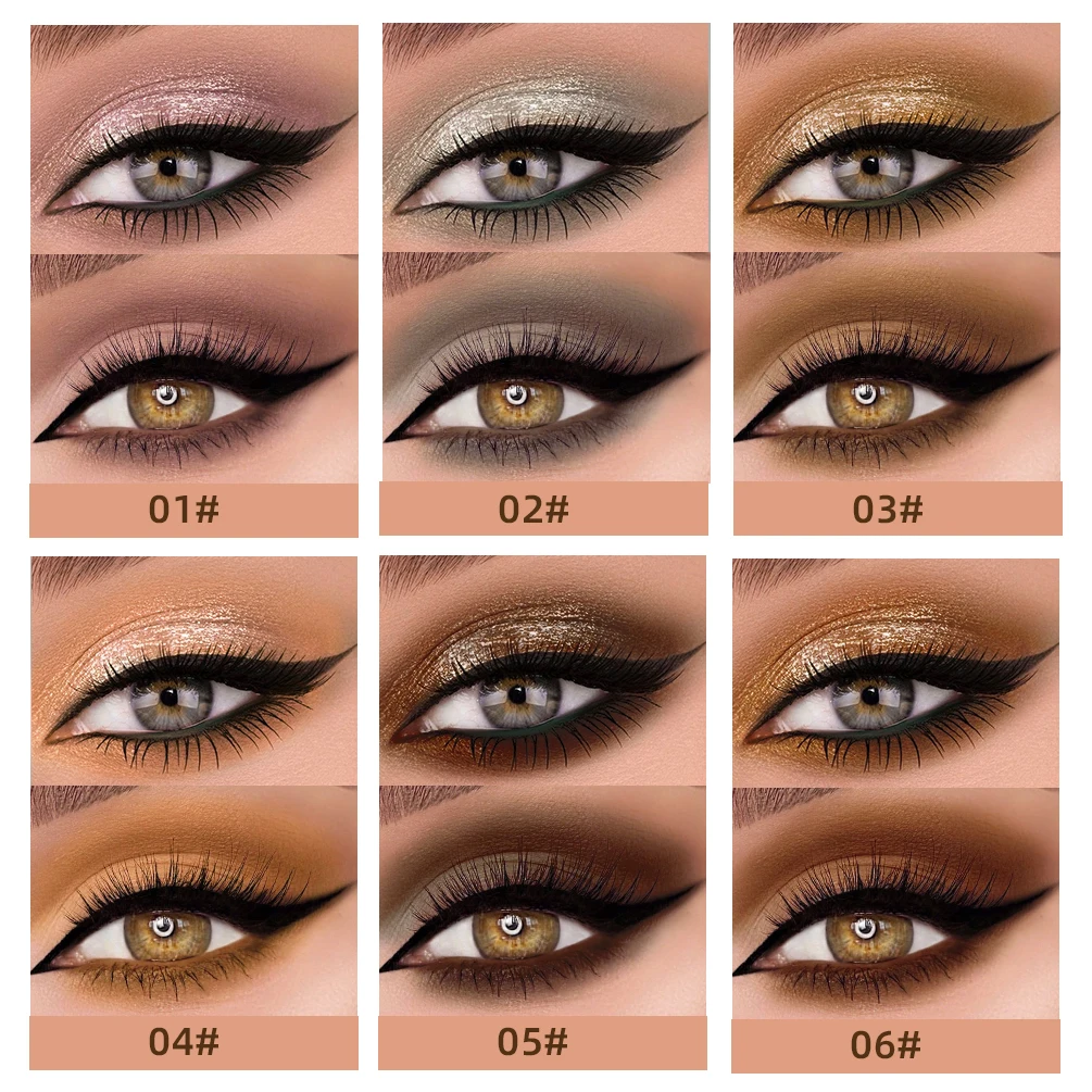 QIBEST Double-head Glitter Liquid Eyeshadow Contour Blush Pigment Silkworm Shimmer Matte Natural Cheek Shadow Cream Eyes Makeup 2