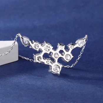 4.8cttw Full Moissanite Pendant Necklace for Women S925 Silver Round & Pear Cut Lab Diamond Necklace Party Wedding Jewelry Gift 3