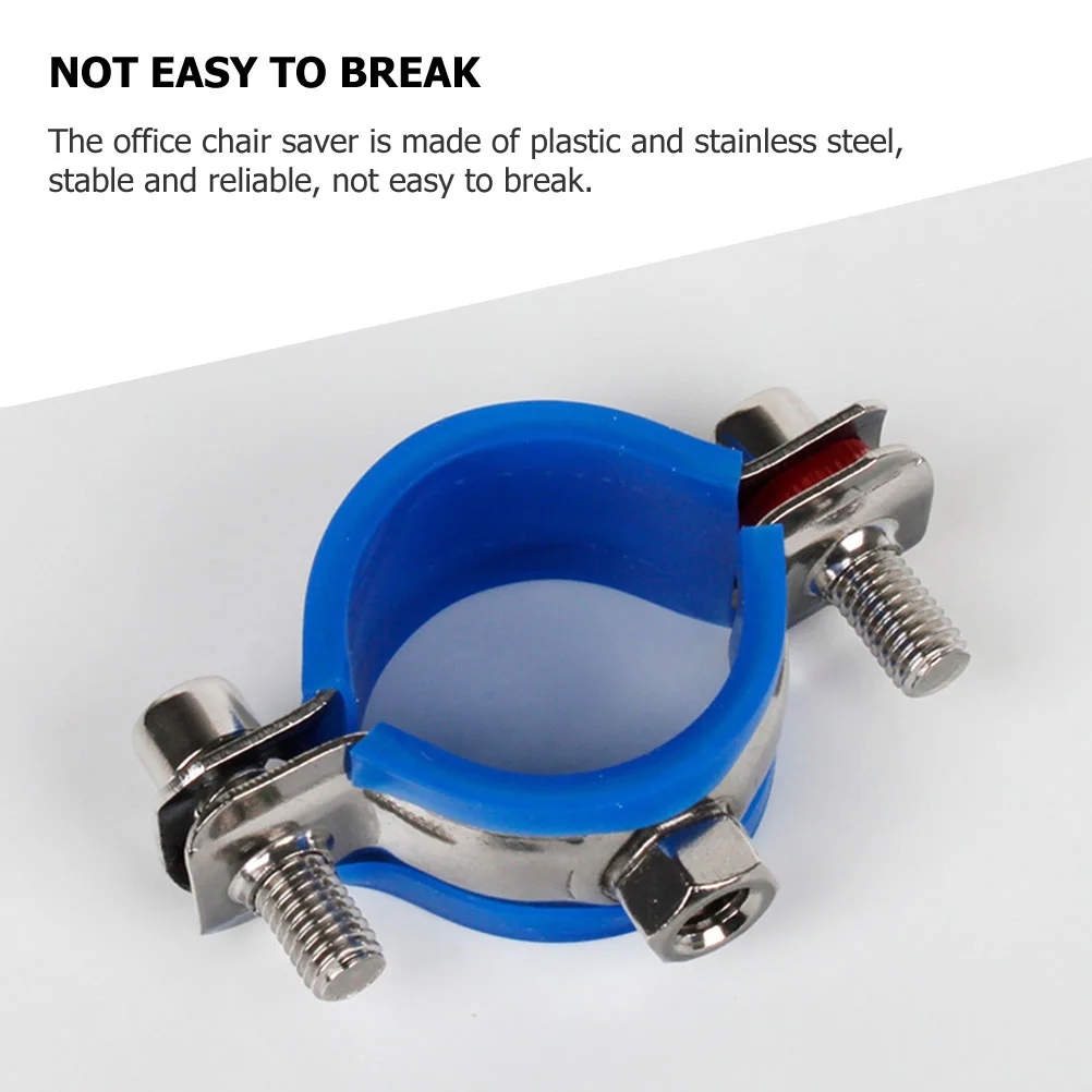 2Pcs Office Chair Protector Saver Clamp Kit Fix Sinking Furniture Pipe Clamp Replacement Steel Plastic Practical Tube Bracket