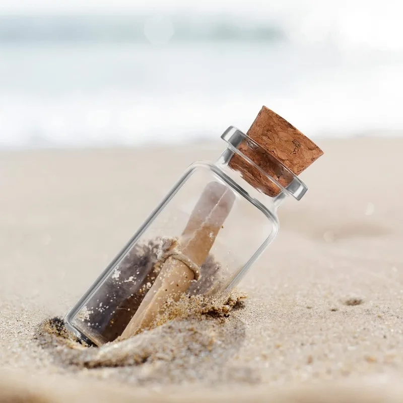 5/7/8/10/12/15/20ml Mini Glass Bottles with Cork Stoppers DIY Decoration Vials 10Pcs