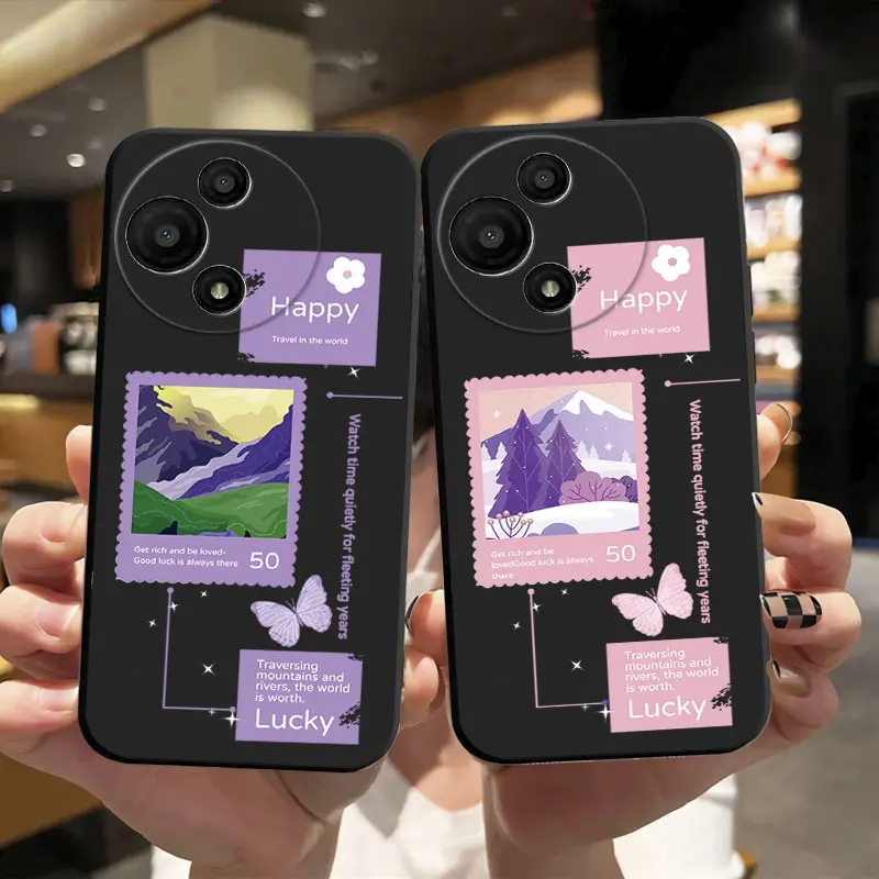 Fashion Cartoon Floral Pattern Soft Silicone Phone Case - Bumper Protective Cover