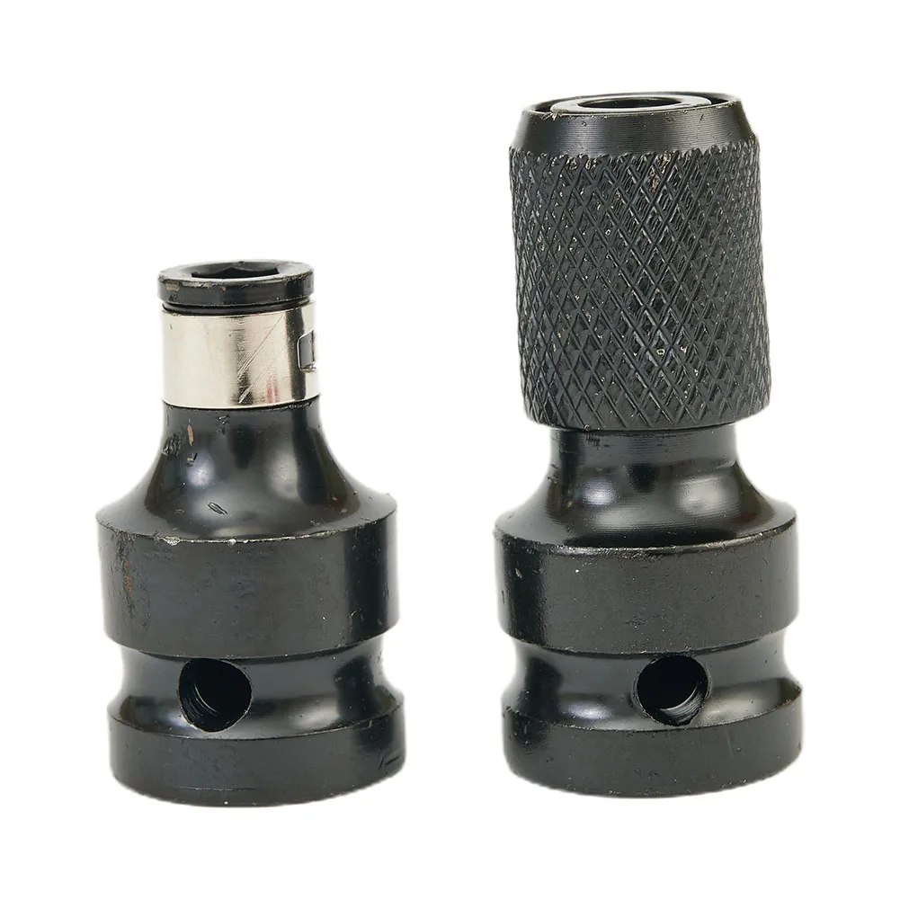 Drill Bit Chuck Adapters Tool 1/2 Square Drive To 1/4 Hex Shank 50x23x18mm Conversion Kit Set Steel