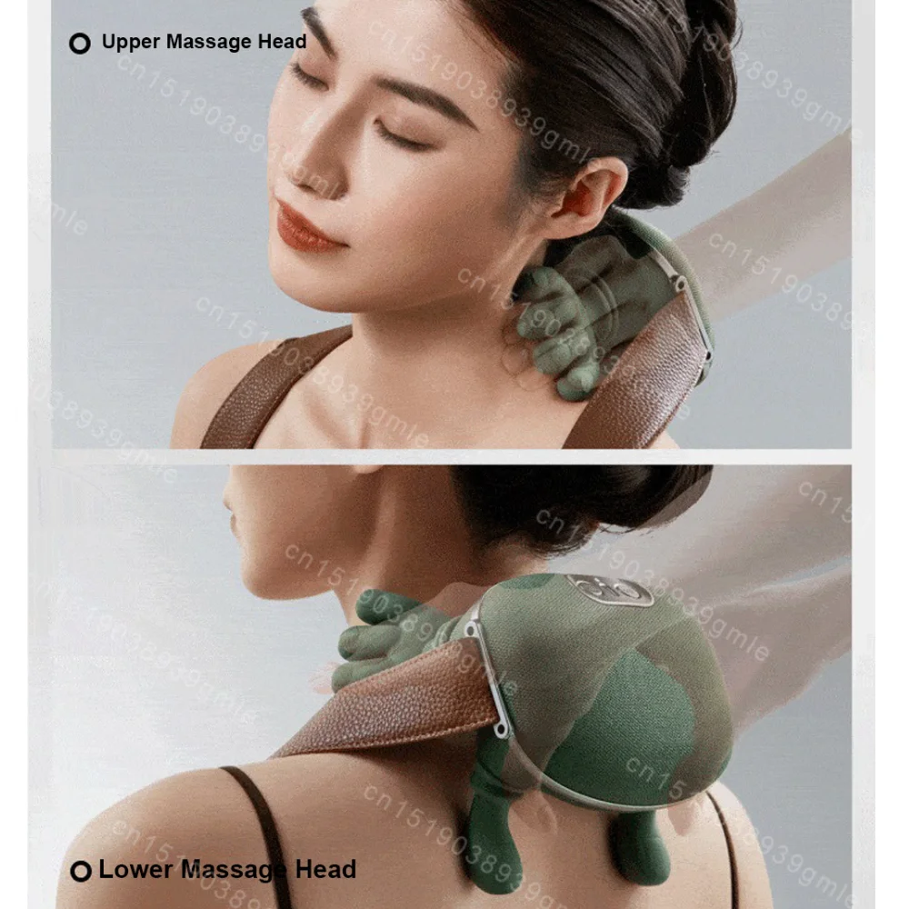 Heated Neck Massager Cervical Spine Massager Electric Kneading Neck Massager Deep Fatigue Relief Relax Muscle Hot Compress