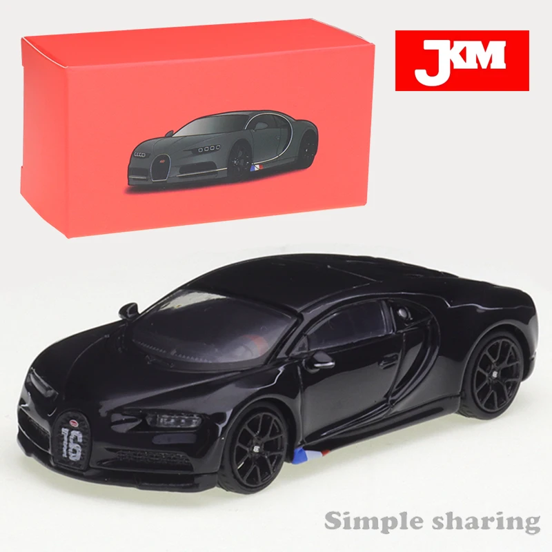 

JKM 1:64 Bugatti Automotive Chiron Shiny Black Car Hot Pop Kids Toys Motor Vehicle Diecast Metal Model Collectibles for Boys