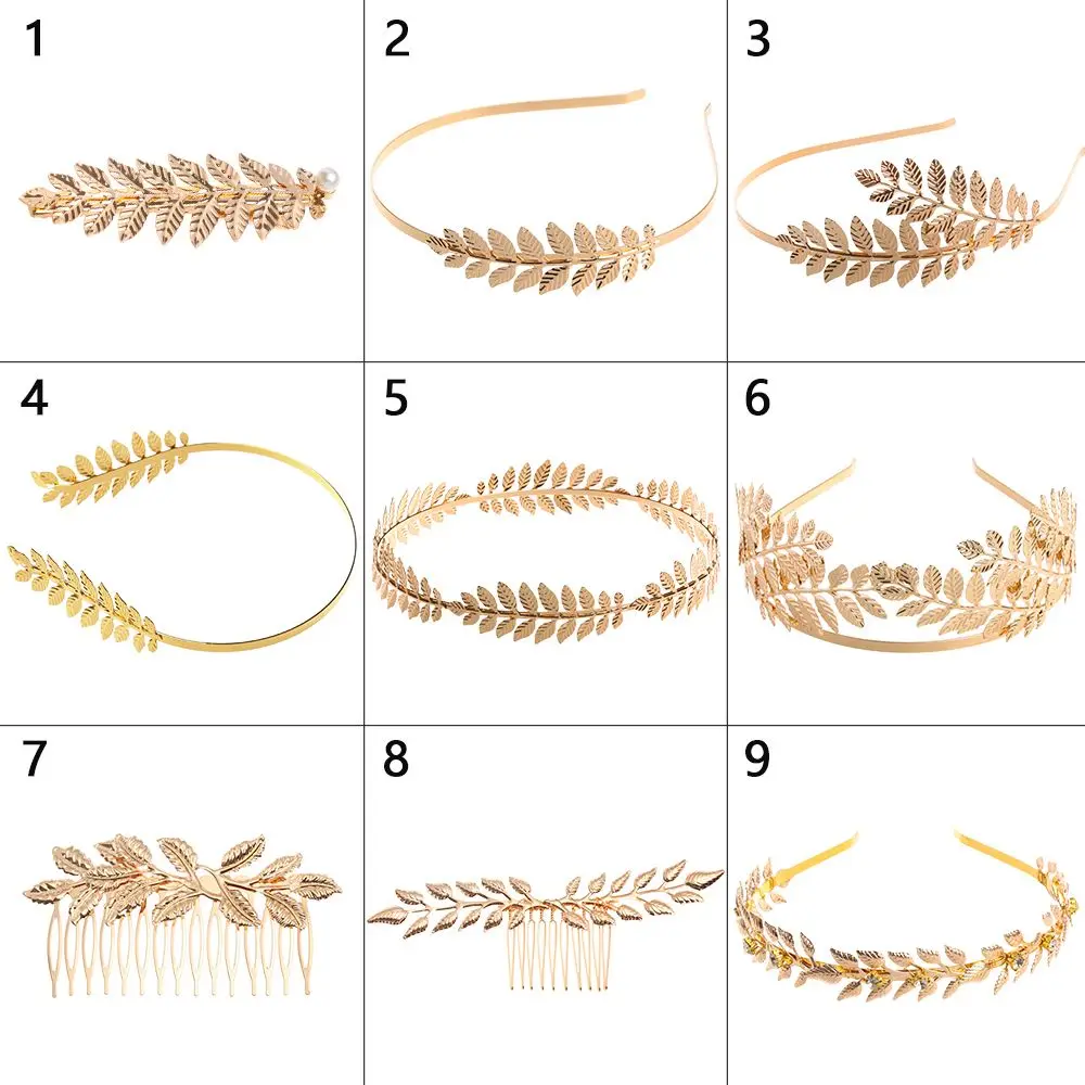 Golden Hair Jewelry Hair Combs Hair Hoop Bride Headbands Wedding Hair Crown Leaves Hair Bands