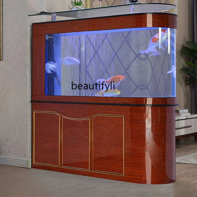 

Fish Tank Living Room Home Bottom Filter Floor Screen Hallway Fish Globe Aquarium